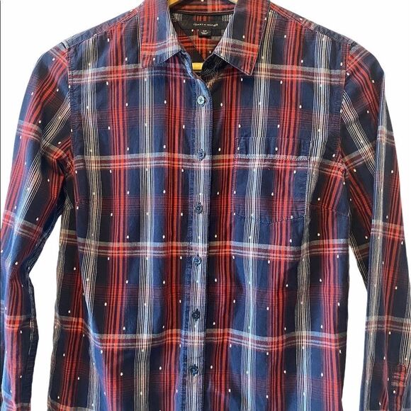 TOMMY HILFIGER Plaid Button Up Top Red & Blue S - Picture 2 of 8